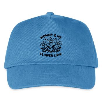 Mommy and Me Blumen Partnerlook - Kinder Basecap - Pfauenblau - Vorne