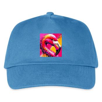 Flamingo - Kinder Basecap - Pfauenblau - Vorne