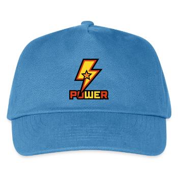 Power Lightning Star Logo - Kids’ Baseball Cap - peacock-blue - Front