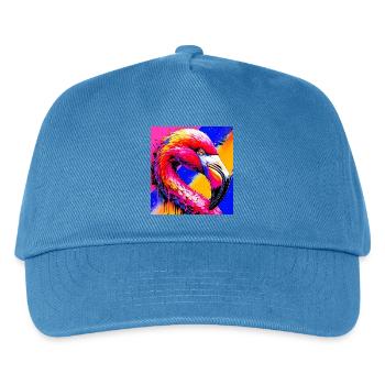 Flamingo - Kinder Basecap - Pfauenblau - Vorne