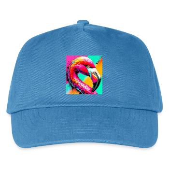 Flamingo - Kinder Basecap - Pfauenblau - Vorne
