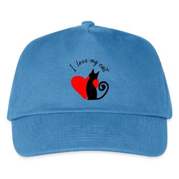Fragmentiertes Herz in Rot - Kinder Basecap - Pfauenblau - Vorne