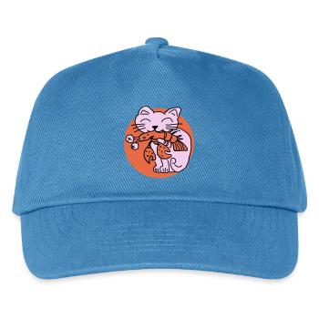 Katze frisst Krebs auf - Kinder Basecap - Pfauenblau - Vorne