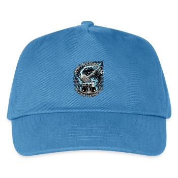 Germanen Thor Hammer Blitz - Kinder Basecap - Pfauenblau - Vorne