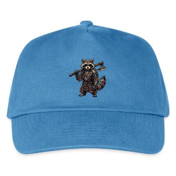 Mittelalter Waschbär - Kinder Basecap - Pfauenblau - Vorne