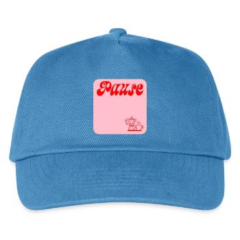 PAUSE MACHEN KAFFEE - Kinder Basecap - Pfauenblau - Vorne