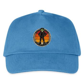  Vintage Frosch, Ska-Reggae Rock-Music Ska-Punk, - Kinder Basecap - Pfauenblau - Vorne