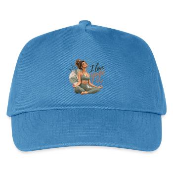 Ich liebe Yoga – Yoga Girl - Kinder Basecap - Pfauenblau - Vorne