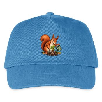 Eichhörnchen pflanzt eine Eichel - Kinder Basecap - Pfauenblau - Vorne