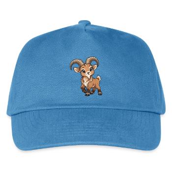 Steinbock Sternzeichen Kawaii - Kinder Basecap - Pfauenblau - Vorne