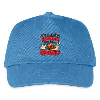 Ich komme noch dazu – lustiger Schneckenhumor - Kinder Basecap - Pfauenblau - Vorne