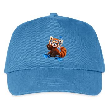Tauchender Red Panda - Kinder Basecap - Pfauenblau - Vorne