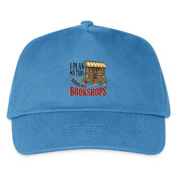 Ich plane meine Reisen rund um Buchläden - Kinder Basecap - Pfauenblau - Vorne
