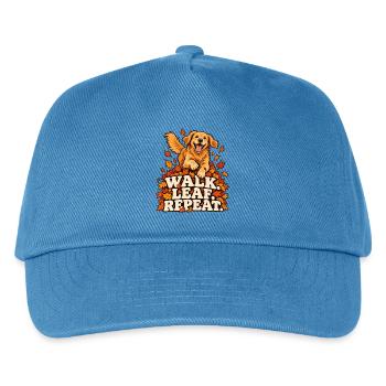 Walk. Leaf. Repeat. – Hund im Herbstlaub - Kinder Basecap - Pfauenblau - Vorne