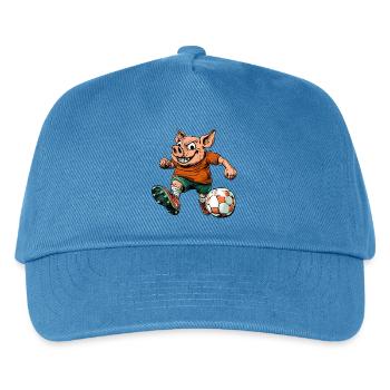 Schweine Fussball - Kinder Basecap - Pfauenblau - Vorne