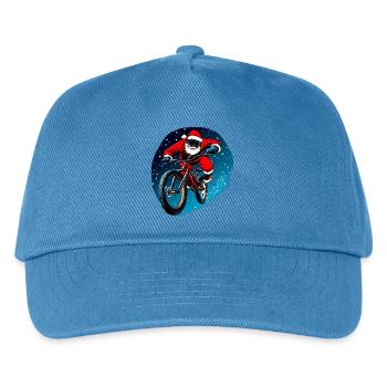 Downhill Biker Weihnachten - Kinder Basecap - Pfauenblau - Vorne