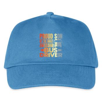 Proud Son Of The Most Awesome Bus Driver - Kinder Basecap - Pfauenblau - Vorne