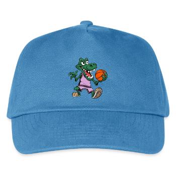 Alligator Basketball Krokodil - Kinder Basecap - Pfauenblau - Vorne
