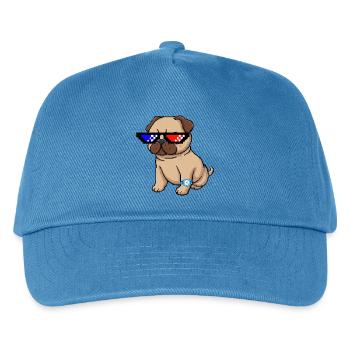 Pixel Shades Pug - Kinder Basecap - Pfauenblau - Vorne