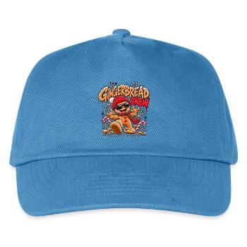 Gingerbread Crew – Lustiger Lebkuchen Weihnachten - Kinder Basecap - Pfauenblau - Vorne