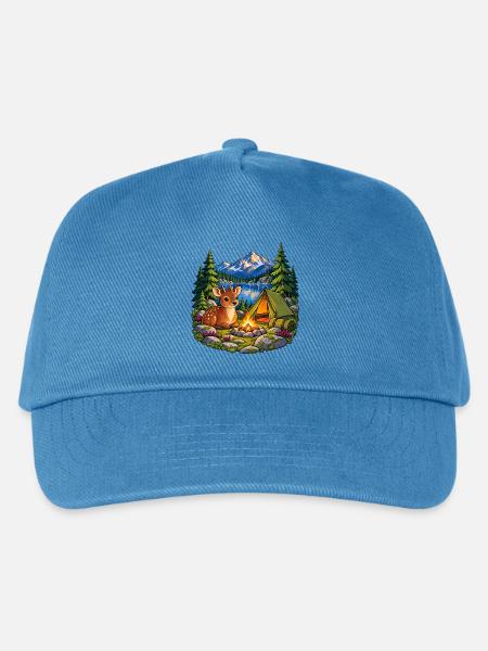 Pudu am Bergsee-Zeltlager - Kinder Basecap - Pfauenblau