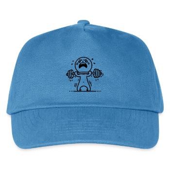 Strichmännchen Bodybuilding - Kinder Basecap - Pfauenblau - Vorne