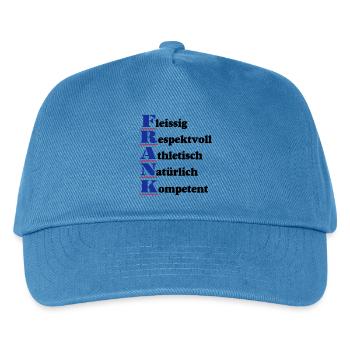 Frank , Vorname,Namensschild,Name,Fun Shirt (25) - Kinder Basecap - Pfauenblau - Vorne