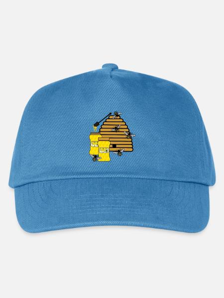 Bienenstock mit Honig und Bienen - Kinder Basecap - Pfauenblau