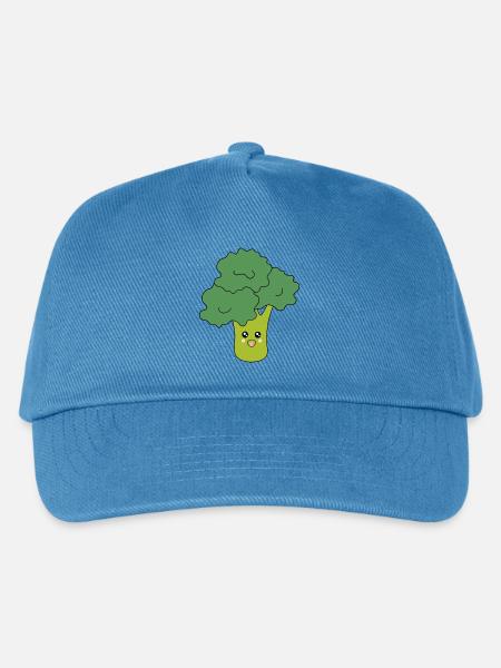 Kawaii Brokkoli Gemüse vegan - Kinder Basecap - Pfauenblau