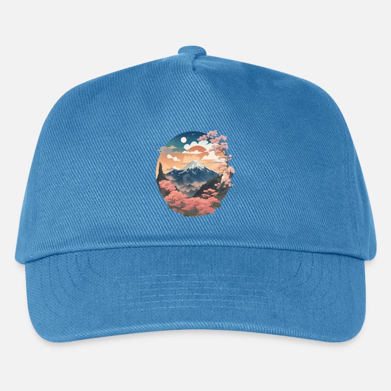 japanische Berglandschaft - Kinder Basecap - Pfauenblau