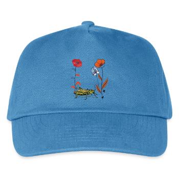 Garden flower with grasshopper and ants - Kids’ Baseball Cap - peacock-blue - Front