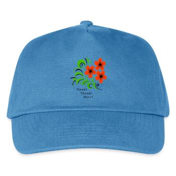 Thank you Thanks Merci - Kids’ Baseball Cap - peacock-blue - Front