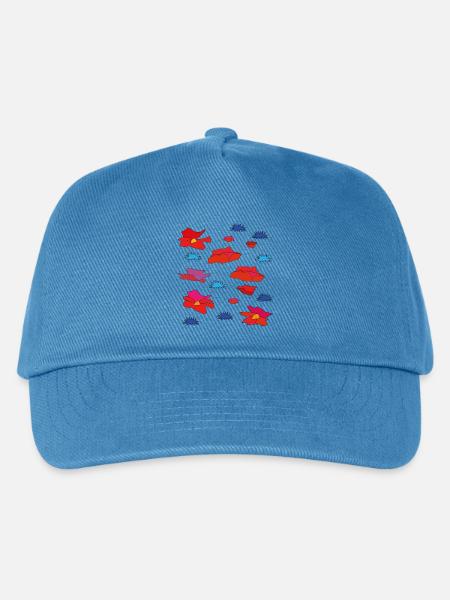 Kornblumen und Mohn - Kinder Basecap - Pfauenblau