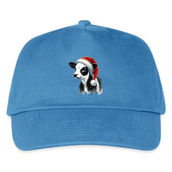 Christmas calf with Santa hat - Kids’ Baseball Cap - peacock-blue - Front