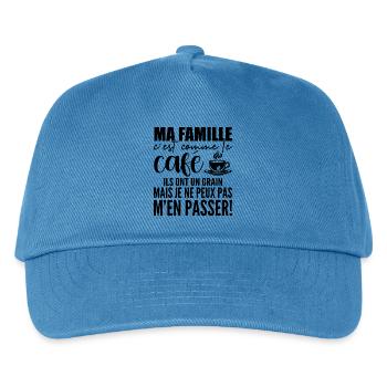 Meine Familie ist wie Kaffee - Kinder Basecap - Pfauenblau - Vorne