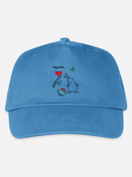Happy Easter - Kinder Basecap - Pfauenblau