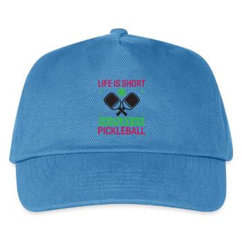 Life is Short, Play Pickleball - Kids’ Baseball Cap - peacock-blue - Front
