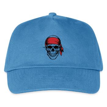 Piraten-Schädel - Kinder Basecap - Pfauenblau - Vorne