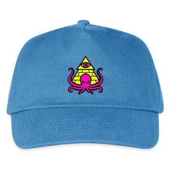 Pyramide mit okkultem Octopus und Auge - Kinder Basecap - Pfauenblau - Vorne