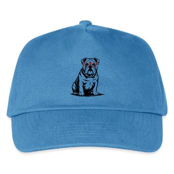 Französische Bulldogge - Kinder Basecap - Pfauenblau - Vorne