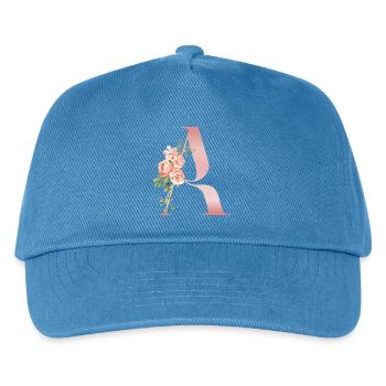 Monogramm Ein Pastellblume - Kinder Basecap - Pfauenblau - Vorne