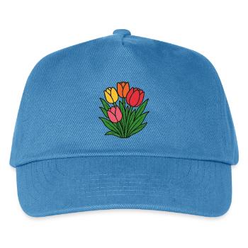 Tulip Patch Blüte - Kinder Basecap - Pfauenblau - Vorne