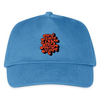 Make Your Move Retro Script - Kids’ Baseball Cap - peacock-blue - Front