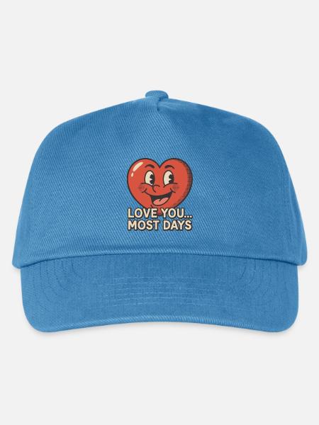Herzlächelndes Motiv Love You Most Days - Kinder Basecap - Pfauenblau