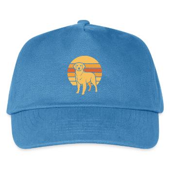 Hund Retro Sunset Flat Icon - Kinder Basecap - Pfauenblau - Vorne