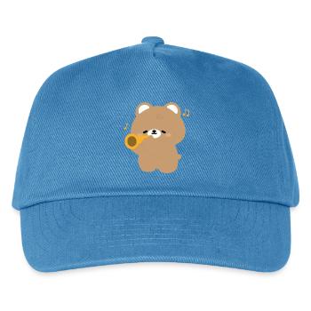 Bear Trumpet Serenade - Kids’ Baseball Cap - peacock-blue - Front