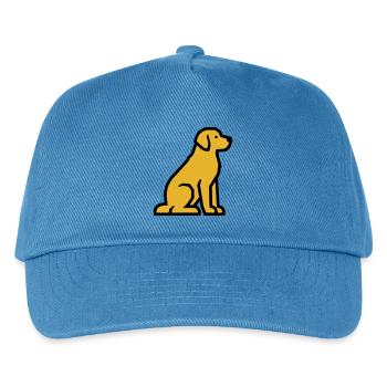 Sitzender Hund Golden Retriever Hundeschule - Kinder Basecap - Pfauenblau - Vorne