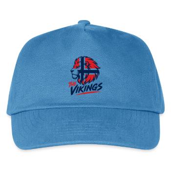 Viking Löwenlogo Fussball Norwegen Nation  - Kinder Basecap - Pfauenblau - Vorne