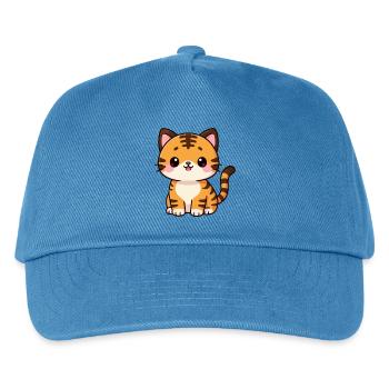 Katze Kawaii Tigerkatze Katzen Geschenk Geburtstag - Kinder Basecap - Pfauenblau - Vorne