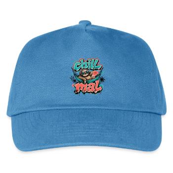 Chill Mal  Cooles Faultier Graffiti Design - Kinder Basecap - Pfauenblau - Vorne